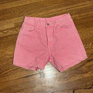 J Galt High Waist Pink Denim Shorts